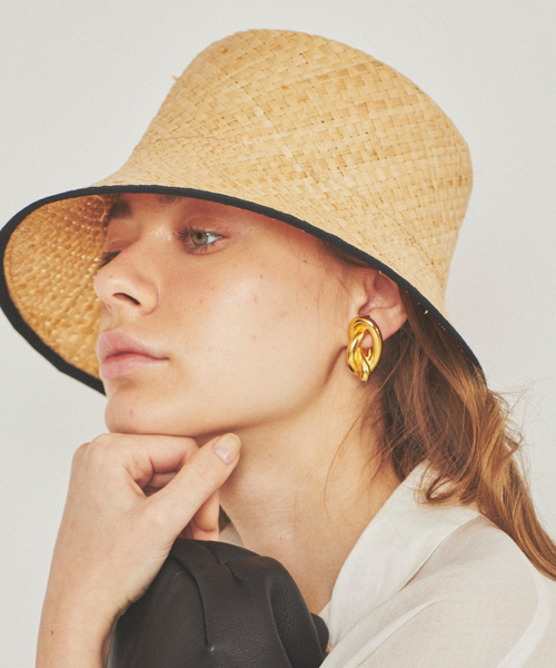 Rouge vif(ルージュヴィフ)の「【BENELLI MONTACONE/ベネリモンタコーネ】ラフィア ラインハット(ハット・レディース・ブラック・フリー)」の5枚目の写真