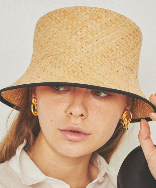 Rouge vif(ルージュヴィフ)の「【BENELLI MONTACONE/ベネリモンタコーネ】ラフィア ラインハット(ハット・レディース・ブラック・フリー)」の6枚目の写真