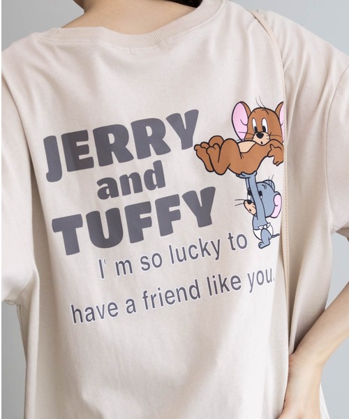 Tom＆Jerry（トムアンドジェリー）の「TOM＆JERRY トムとジェリー サガラ刺繍Tシャツ 綿100%（Tシャツ/カットソー・レディース・チャコールグレー/オートミール/グリーン系その他/ラベンダー/ベージュ・フリー）」の21枚目の写真