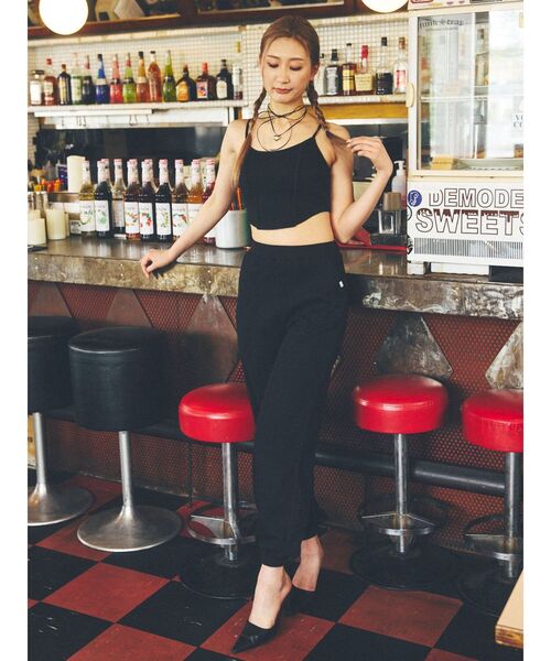 GYDA(ジェイダ)の「ワッフルルーズパンツ(スウェットパンツ・レディース・ライム/ブラック/ライトグレー・FREE)」の16枚目の写真