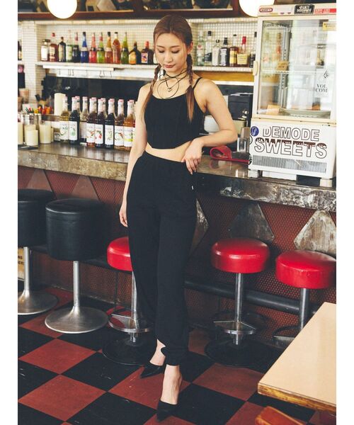 GYDA(ジェイダ)の「ワッフルルーズパンツ(スウェットパンツ・レディース・ライム/ブラック/ライトグレー・FREE)」の18枚目の写真