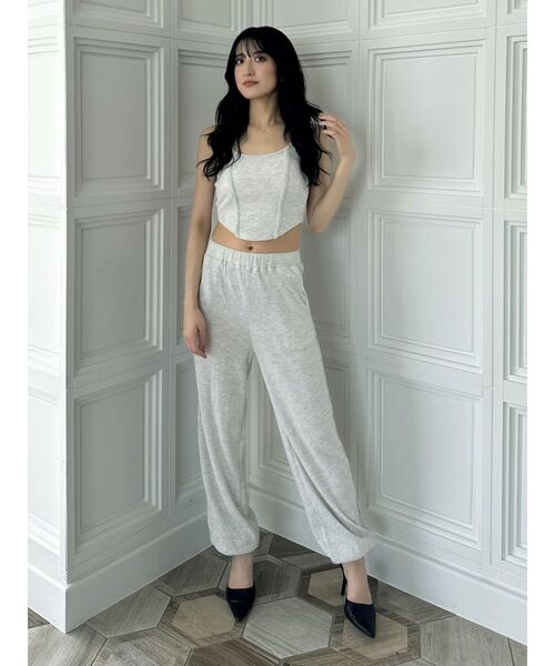 GYDA(ジェイダ)の「ワッフルルーズパンツ(スウェットパンツ・レディース・ライム/ブラック/ライトグレー・FREE)」の19枚目の写真