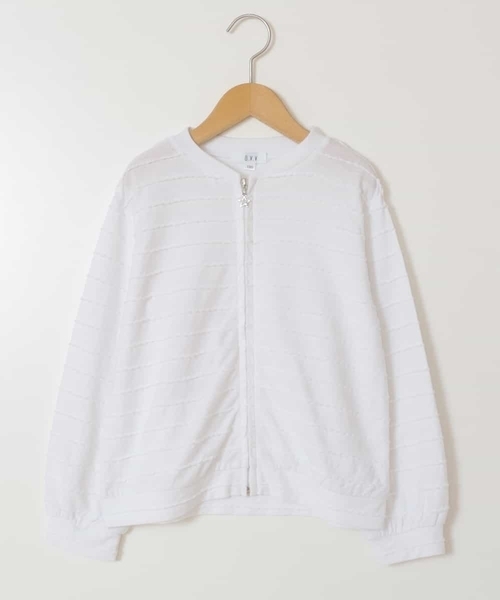 a.v.v（アーヴェヴェ）の「[160]【UVカット】ボーダーJQカーデ（カーディガン/ボレロ・キッズ・ホワイト/ダークインディゴブルー/ブラック・160）」の9枚目の写真