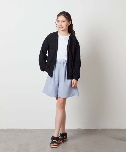 a.v.v（アーヴェヴェ）の「[160]【UVカット】ボーダーJQカーデ（カーディガン/ボレロ・キッズ・ホワイト/ダークインディゴブルー/ブラック・160）」の14枚目の写真