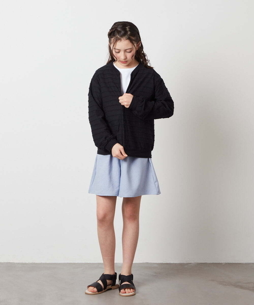 a.v.v（アーヴェヴェ）の「[160]【UVカット】ボーダーJQカーデ（カーディガン/ボレロ・キッズ・ホワイト/ダークインディゴブルー/ブラック・160）」の16枚目の写真