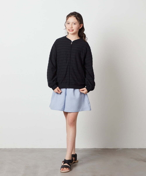 a.v.v（アーヴェヴェ）の「[160]【UVカット】ボーダーJQカーデ（カーディガン/ボレロ・キッズ・ホワイト/ダークインディゴブルー/ブラック・160）」の17枚目の写真