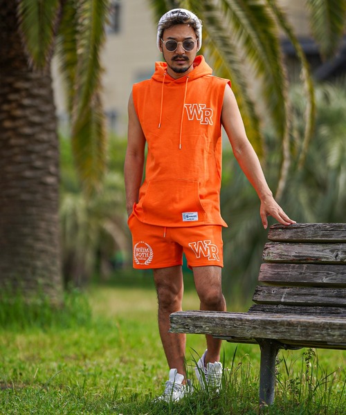 adamsJUGGLER(アダムスジャグラー)の「W/R EMノースリーブパーカー(タンクトップ・メンズ・オレンジ/グレー/ブラック・S/M/L/XL)」の6枚目の写真