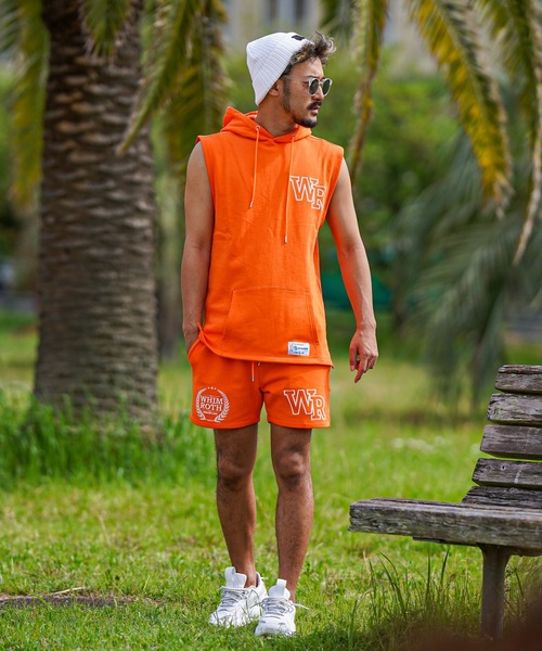adamsJUGGLER(アダムスジャグラー)の「W/R EMノースリーブパーカー(タンクトップ・メンズ・オレンジ/グレー/ブラック・S/M/L/XL)」の18枚目の写真