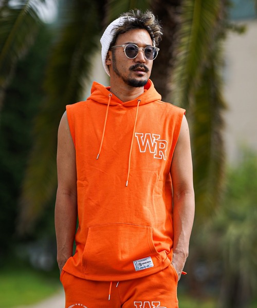 adamsJUGGLER(アダムスジャグラー)の「W/R EMノースリーブパーカー(タンクトップ・メンズ・オレンジ/グレー/ブラック・S/M/L/XL)」の21枚目の写真