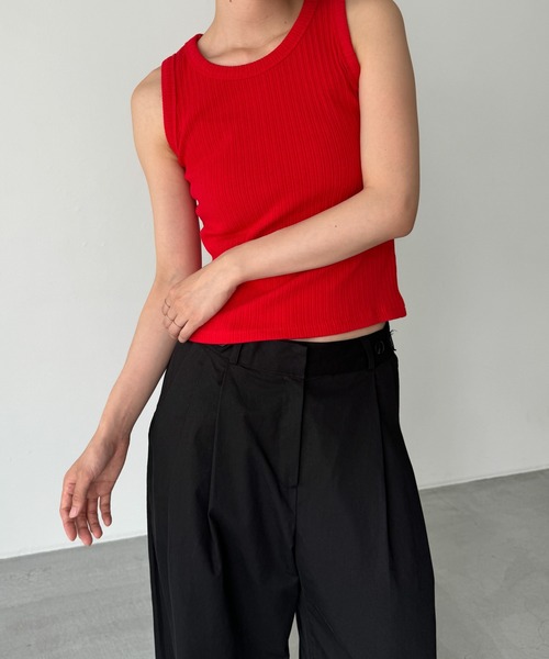 CANAL JEAN（キャナルジーン）の「El mar　ハリ抜きリブタンクトップ（タンクトップ・レディース・ネイビー/レッド/グレー・ONE SIZE）」の3枚目の写真