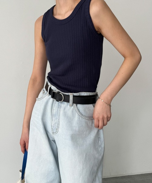 CANAL JEAN（キャナルジーン）の「El mar　ハリ抜きリブタンクトップ（タンクトップ・レディース・ネイビー/レッド/グレー・ONE SIZE）」の4枚目の写真