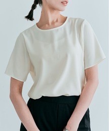 バック ファスナー シフォン Tシャツ