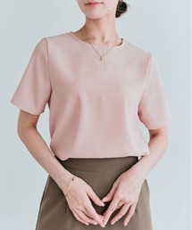 バック ファスナー シフォン Tシャツ