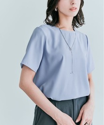 バック ファスナー シフォン Tシャツ
