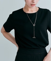 バック ファスナー シフォン Tシャツ