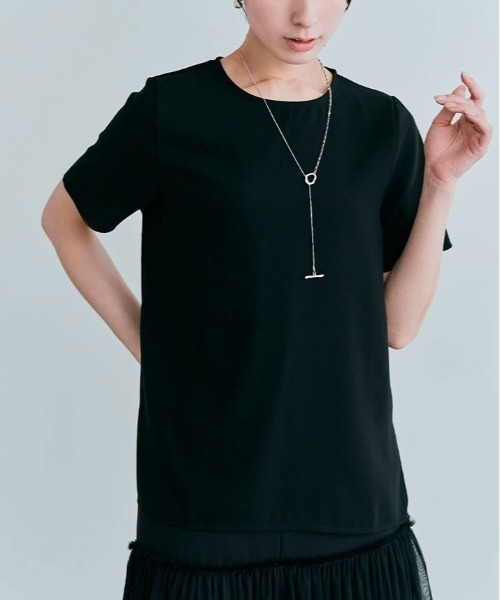 kirakiraShop(キラキラショップ)の「バック ファスナー シフォン Tシャツ(Tシャツ/カットソー・レディース・オフホワイト/ベージュ/ブルー/ピンク/ブラック・XL/L/M/S)」の19枚目の写真