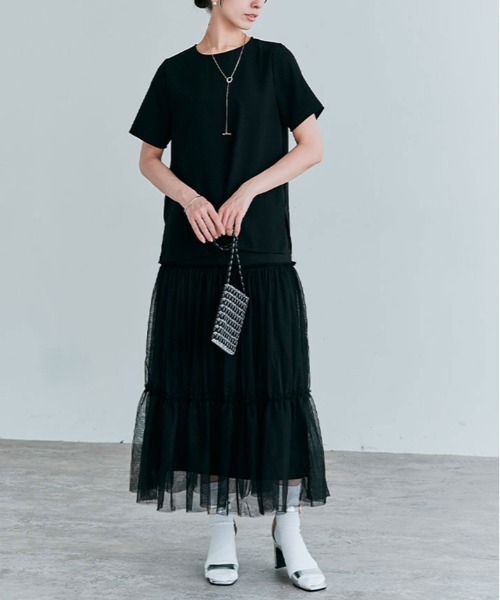 kirakiraShop(キラキラショップ)の「バック ファスナー シフォン Tシャツ(Tシャツ/カットソー・レディース・オフホワイト/ベージュ/ブルー/ピンク/ブラック・XL/L/M/S)」の21枚目の写真