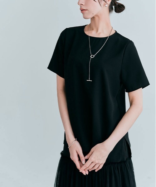 kirakiraShop(キラキラショップ)の「バック ファスナー シフォン Tシャツ(Tシャツ/カットソー・レディース・オフホワイト/ベージュ/ブルー/ピンク/ブラック・XL/L/M/S)」の22枚目の写真