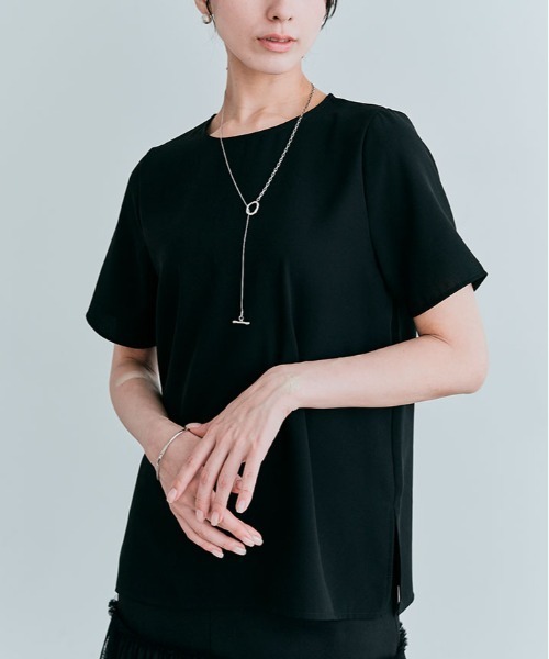 kirakiraShop(キラキラショップ)の「バック ファスナー シフォン Tシャツ(Tシャツ/カットソー・レディース・オフホワイト/ベージュ/ブルー/ピンク/ブラック・XL/L/M/S)」の18枚目の写真