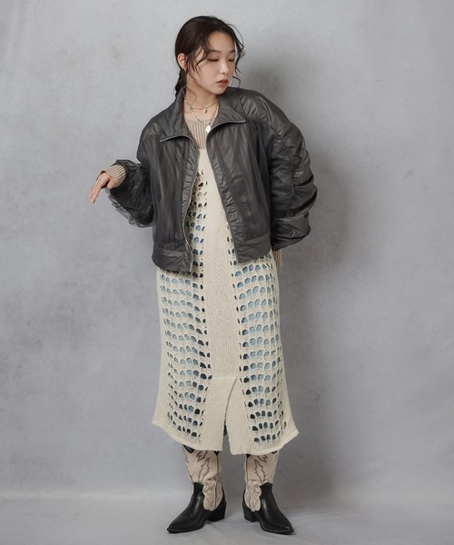 Lull（ルル）の「【Lull / ルル】スラブニット編みワンピース（ワンピース・レディース・ベージュ/ネイビー/オフホワイト・ONESIZE）」の6枚目の写真