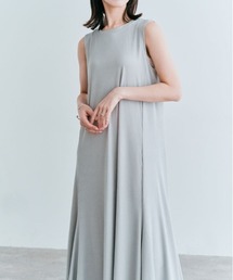 プリーツ ストレッチ マーメイド ロング ワンピース
