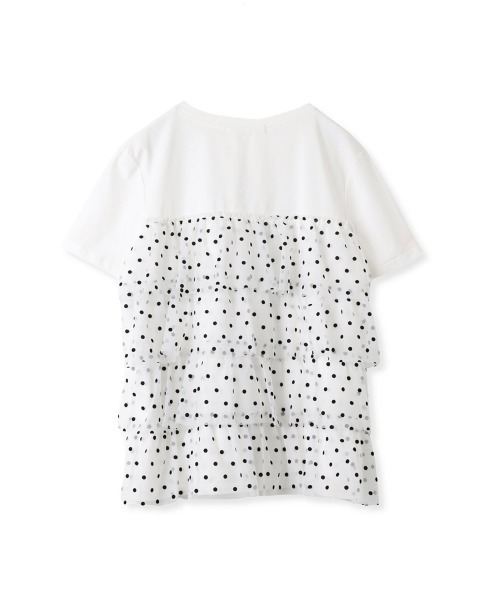 VICKY(ビッキー)の「【ドットシリーズ】チュールティアードTシャツ≪洗濯機で洗える≫(Tシャツ/カットソー・レディース・ホワイト/ホワイト系その他/ブラック・M)」の18枚目の写真