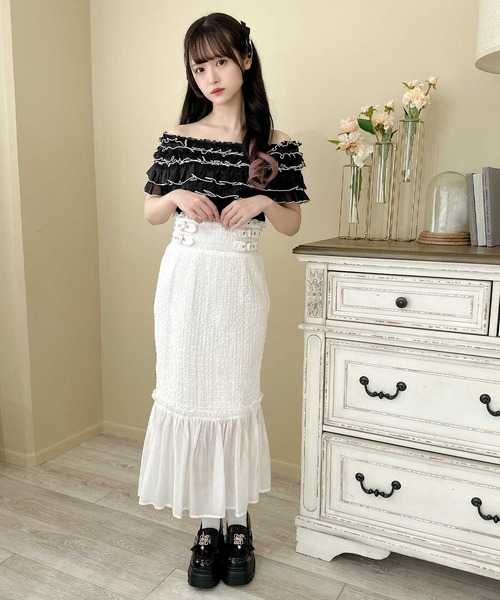 couture BY ROJITA（クチュールバイロジータ）の「配色メローフリルトップス（Tシャツ/カットソー・レディース・アイボリー/ブラック/ピンクベージュ・FREE）」の22枚目の写真