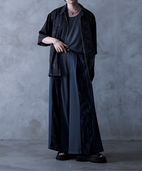 【Aranコラボ】サテンJQWジップシャツ/SETUP対応 Ellno Loset by Aran（エルノロゼットバイアラン）の「【Aran