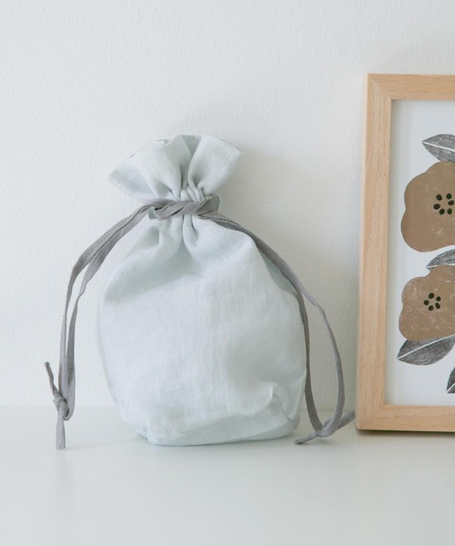 URBAN RESEARCH DOORS(アーバンリサーチドアーズ)の「『WEB限定』『別注』miiThaaii×DOORS バイカラーリネン巾着S(その他雑貨・レディース・グレー/ミント・SMALL)」の6枚目の写真