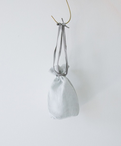 URBAN RESEARCH DOORS(アーバンリサーチドアーズ)の「『WEB限定』『別注』miiThaaii×DOORS バイカラーリネン巾着S(その他雑貨・レディース・グレー/ミント・SMALL)」の4枚目の写真