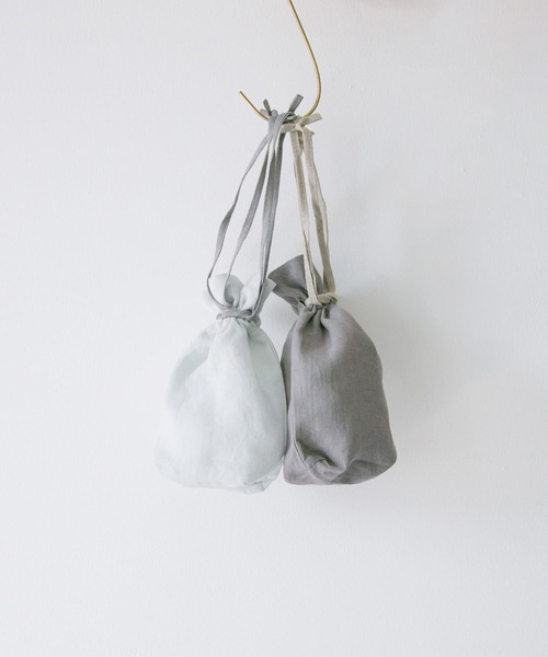 URBAN RESEARCH DOORS(アーバンリサーチドアーズ)の「『WEB限定』『別注』miiThaaii×DOORS バイカラーリネン巾着S(その他雑貨・レディース・グレー/ミント・SMALL)」の14枚目の写真