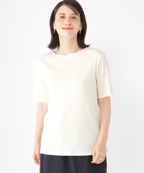 studio CLIP（スタディオクリップ）の「アソートテレコメロー半袖プルオーバー（Tシャツ/カットソー・レディース・オフホワイト/スモーク/その他1/その他2・MEDIUM/LARGE）」の2枚目の写真