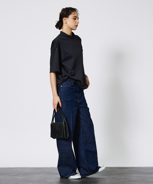 ABAHOUSE（アバハウス）の「MOCK-NECK TEE/モックネックTシャツ（Tシャツ/カットソー・メンズ・ホワイト/ブラック・M/L/XL）」の3枚目の写真