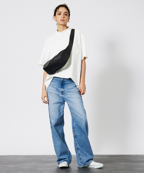 ABAHOUSE（アバハウス）の「MOCK-NECK TEE/モックネックTシャツ（Tシャツ/カットソー・メンズ・ホワイト/ブラック・M/L/XL）」の13枚目の写真