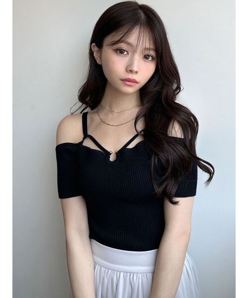 RESEXXY（リゼクシー）の「バストデザインニットトップス（ニット/セーター・レディース・ベージュ/グリーン/ブラック・FREE）」の12枚目の写真