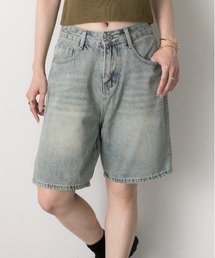 ad thie | ゆったりシルエット ハーフデニムパンツ(デニムパンツ)