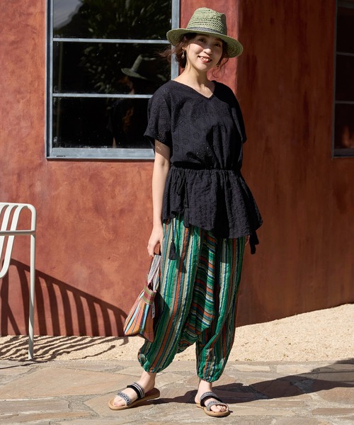 チャイハネ（チャイハネ）の「【チャイハネ】シフルディトップス（その他トップス・レディース・ブラウン/ホワイト/ブラック・FREE）」の12枚目の写真