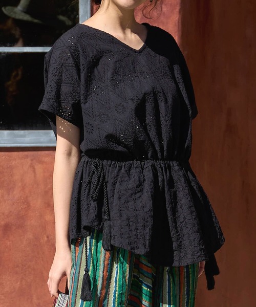 チャイハネ（チャイハネ）の「【チャイハネ】シフルディトップス（その他トップス・レディース・ブラウン/ホワイト/ブラック・FREE）」の18枚目の写真