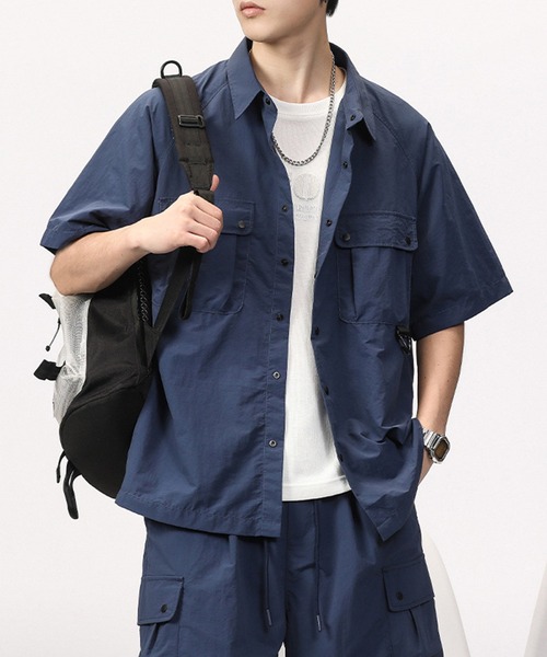 aimoha(アイモハ)の「aimoha outdoorユニセックス ポケット シャツ (SS)(シャツ/ブラウス・レディース・オフホワイト/ネイビー/ベージュ・SMALL/MEDIUM/LARGE)」の3枚目の写真
