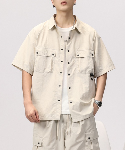 ブラウス シャツ aimoha outdoor ユニセックス　ビッグシルエット シャツ レディース メンズ セール】aimoha outdoor ユニセックス ビッグシルエット シャツ