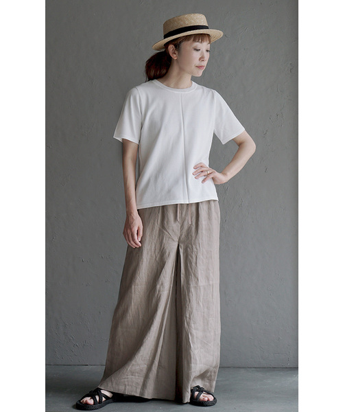apartment department(アパートメントデパートメント)の「レーヨンナイロン ニットソー(Tシャツ/カットソー・レディース・グレイッシュベージュ/ブラック/オフホワイト・M)」の7枚目の写真