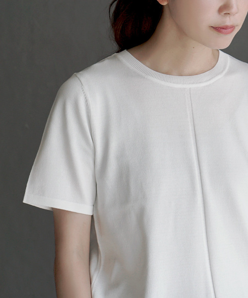 apartment department(アパートメントデパートメント)の「レーヨンナイロン ニットソー(Tシャツ/カットソー・レディース・グレイッシュベージュ/ブラック/オフホワイト・M)」の8枚目の写真