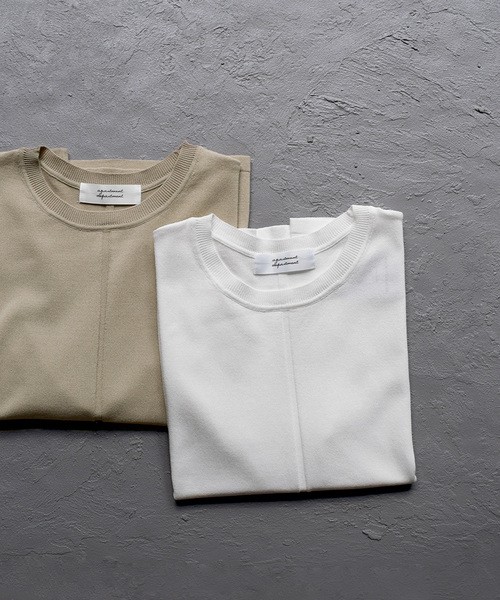 apartment department(アパートメントデパートメント)の「レーヨンナイロン ニットソー(Tシャツ/カットソー・レディース・グレイッシュベージュ/ブラック/オフホワイト・M)」の12枚目の写真