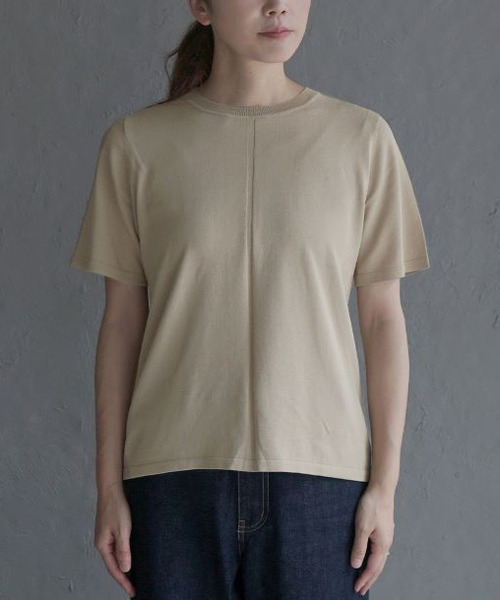 apartment department(アパートメントデパートメント)の「レーヨンナイロン ニットソー(Tシャツ/カットソー・レディース・グレイッシュベージュ/ブラック/オフホワイト・M)」の16枚目の写真
