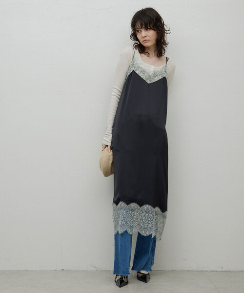 dahlia❀ガリャルダキャミワンピース 3サイズ展開】【人気スカートと同素材】ストレッチマキシキャミ