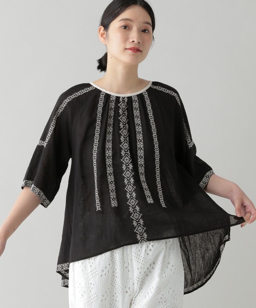 ナチュラルバイクリップ　配色刺繍ブラウス studio CLIP（スタディオクリップ）の「《natural by clip》配色
