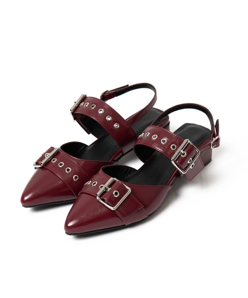 WEGO（ウィゴー）の「WEGO/ハトメベルトポインテッドシューズ（パンプス・レディース・ブラウン/シルバー/オフホワイト/ブラック/ワイン/レッド系その他/レッド/ホワイト/ブラウン系その他/その他1/ライトピンク・LARGE/MEDIUM/SMALL/X-LARGE）」の13枚目の写真