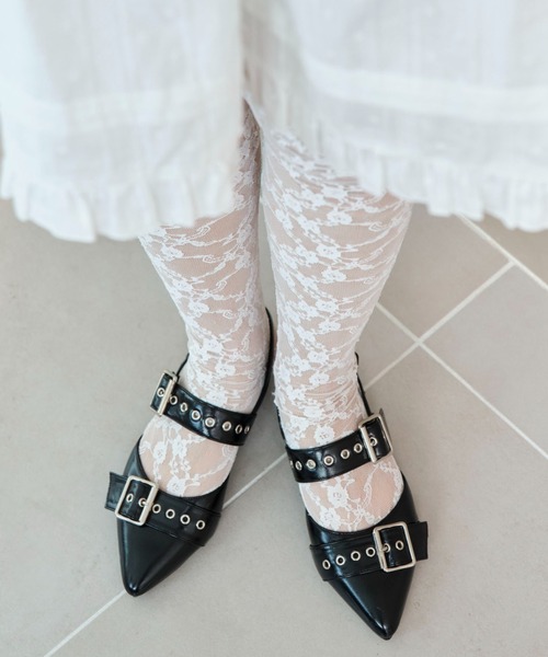 WEGO（ウィゴー）の「WEGO/ハトメベルトポインテッドシューズ（パンプス・レディース・ブラウン/シルバー/オフホワイト/ブラック/ワイン/レッド系その他/レッド/ホワイト/ブラウン系その他/その他1/ライトピンク・LARGE/MEDIUM/SMALL/X-LARGE）」の19枚目の写真