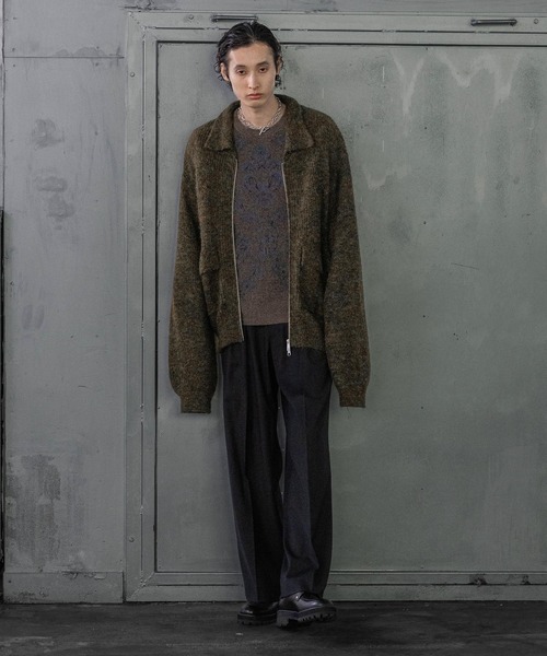 HARE（ハレ）の「ダマスクガラモールニットプルオーバー(HARE)（ニット/セーター・メンズ・ブラウン/ブラック/グレー/ブルー/レッド・SMALL/MEDIUM）」の11枚目の写真