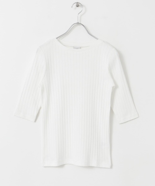 URBAN RESEARCH DOORS（アーバンリサーチドアーズ）の「針抜き6分袖カットソー（Tシャツ/カットソー・レディース・オフホワイト/レッド/チャコールグレー・MEDIUM）」の12枚目の写真